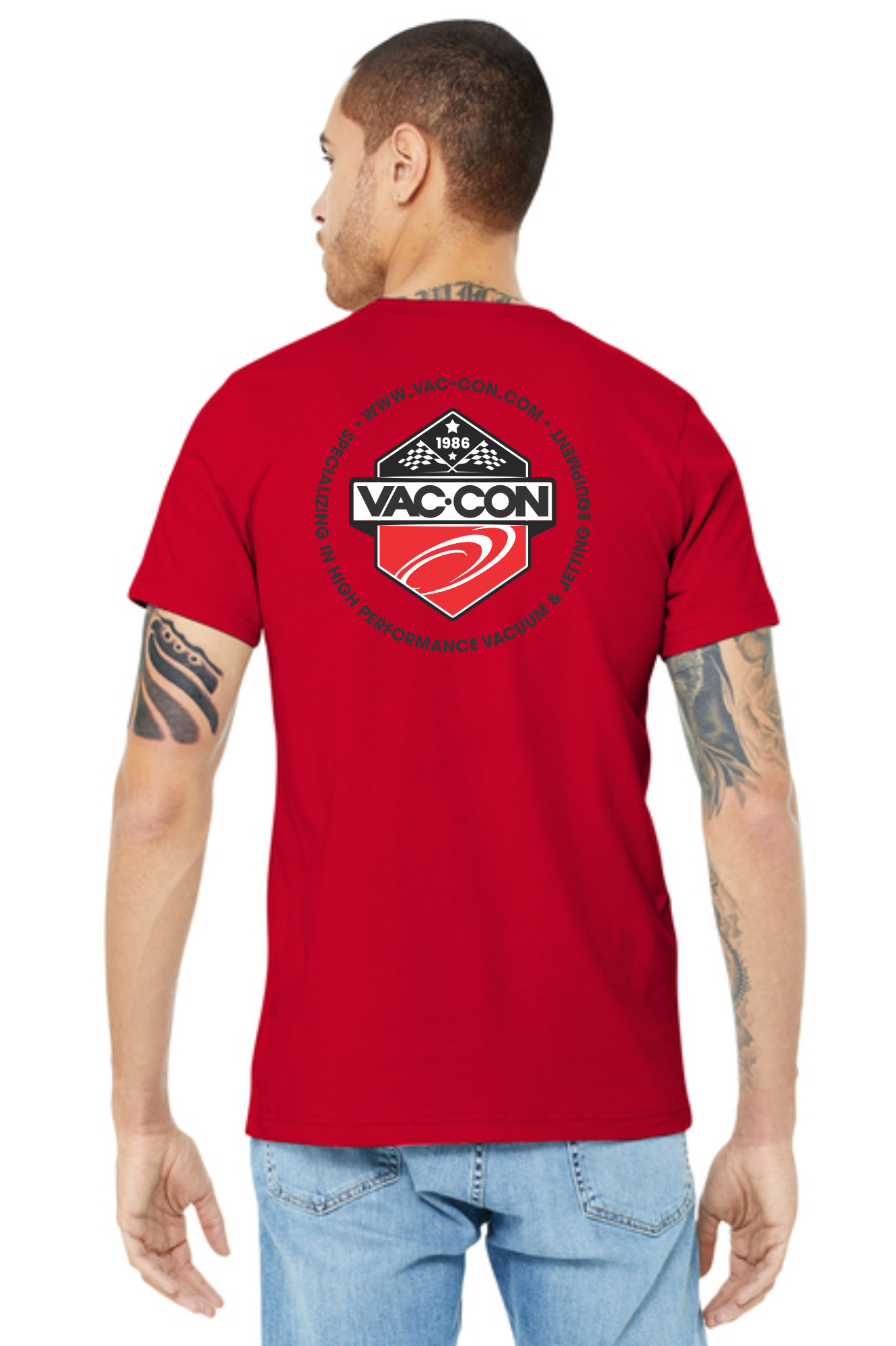 BELLA+CANVAS 3001 Unisex Jersey Short Sleeve Tee With Left Chest & Full Back Screenprint