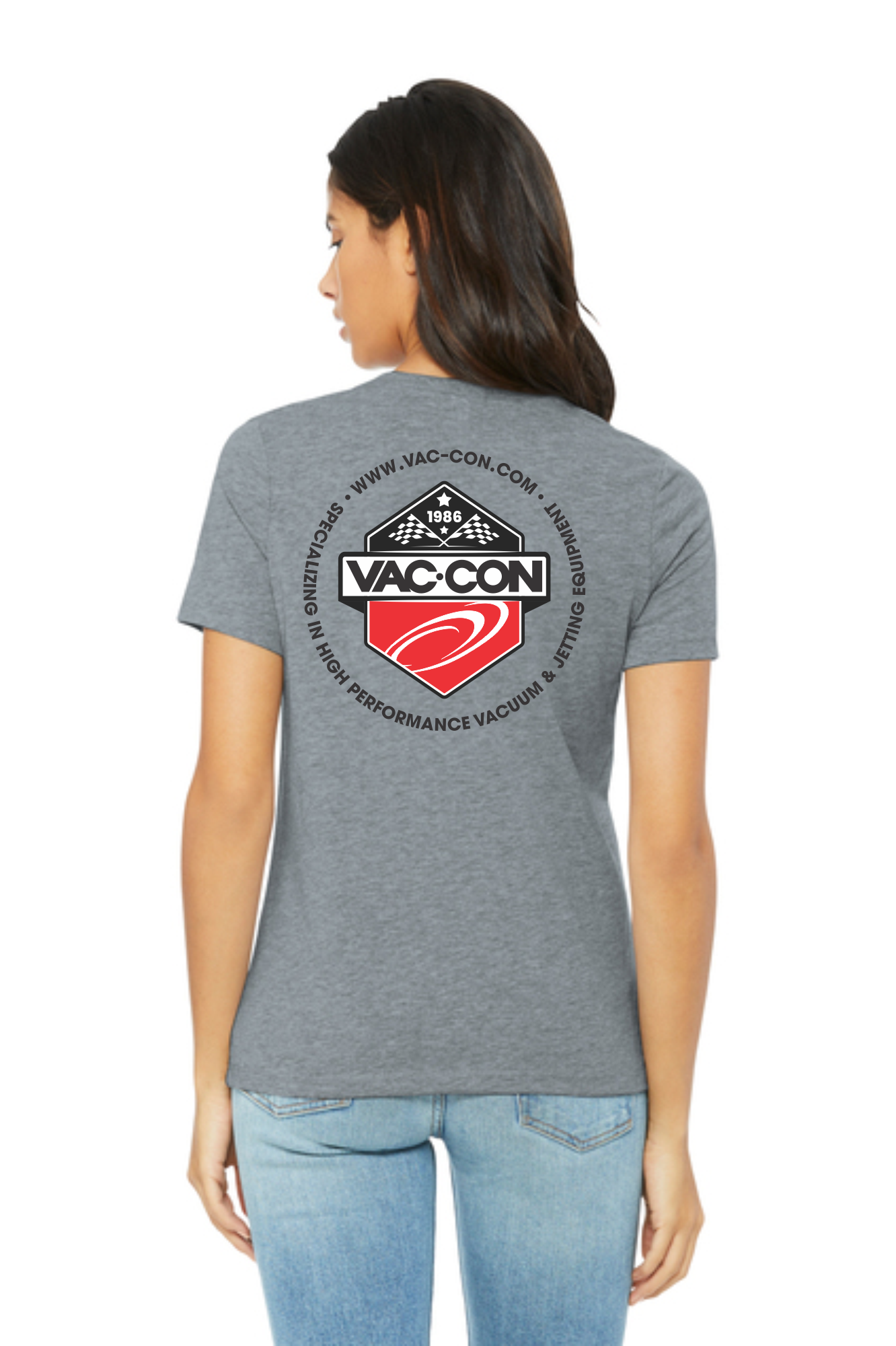 BELLA+CANVAS Women’s Relaxed CVC Tee T-Shirt With Left Chest & Full Back Screenprint (Copy)