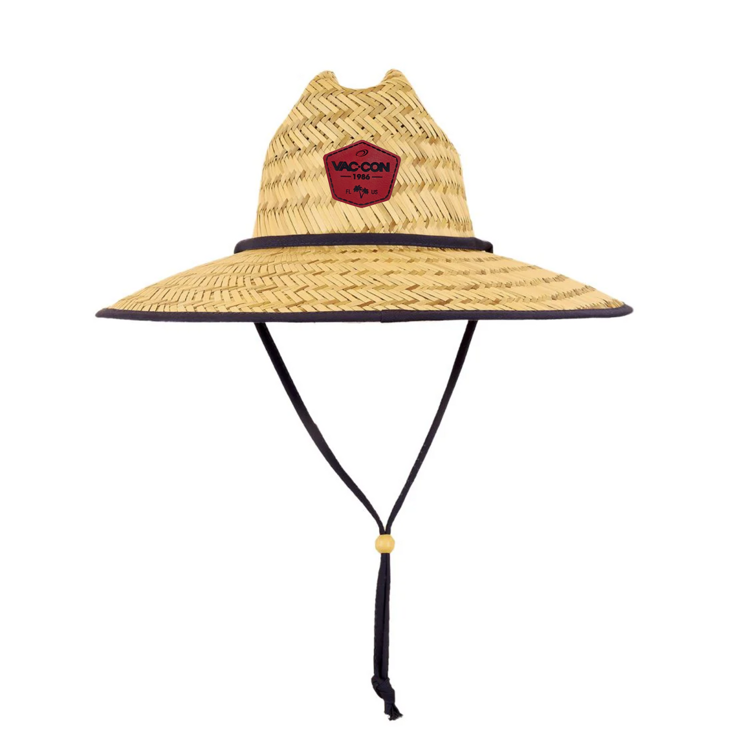 Straw Lifeguard Hat With Vac-Con Leather Patch