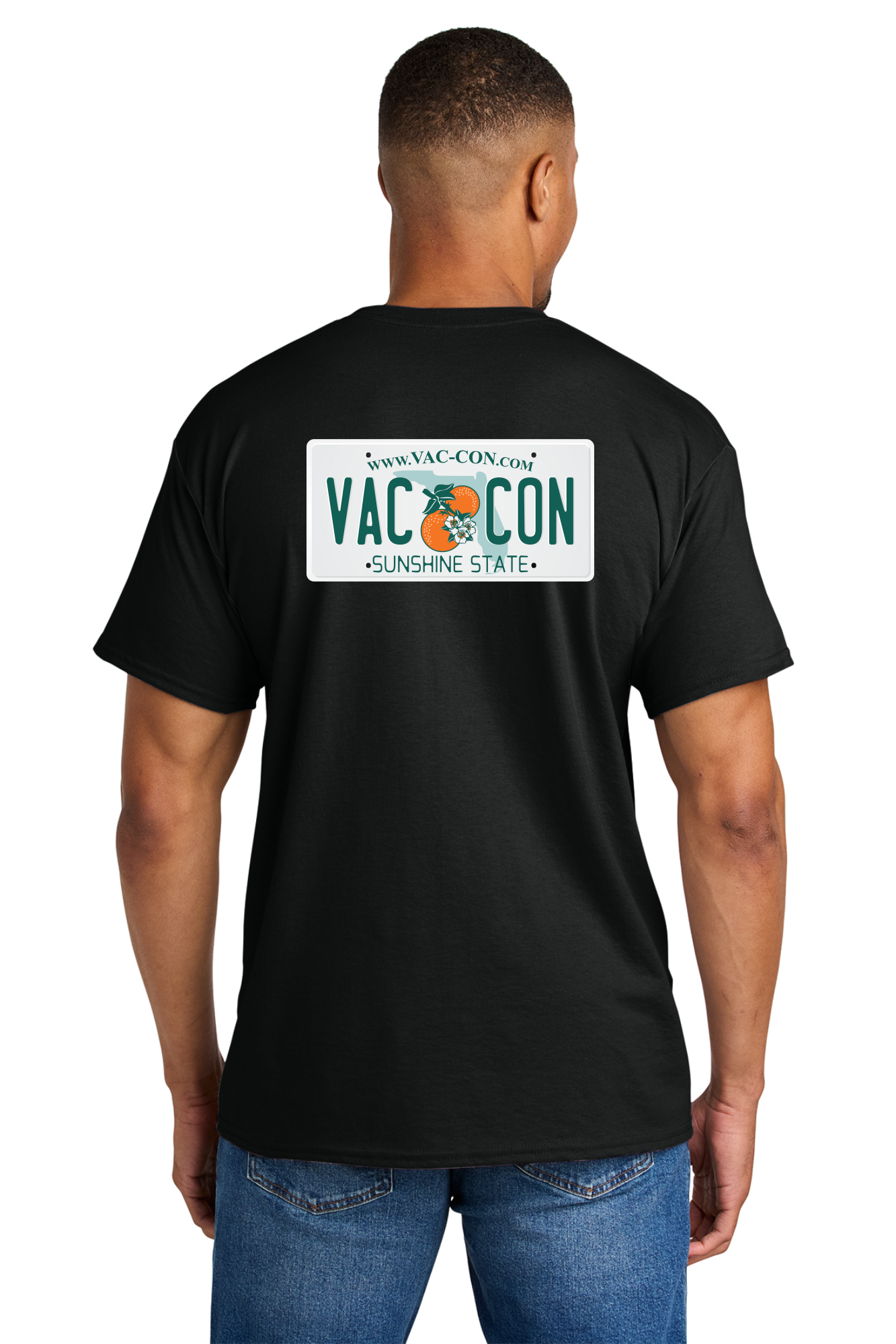 Gildan DryBlend 50 Cotton/50 Poly T-Shirt With Vac-Con Left Chest & License Plate Back