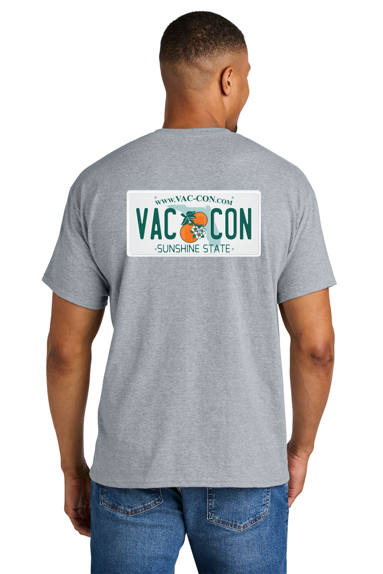 Gildan DryBlend 50 Cotton/50 Poly T-Shirt With Vac-Con Left Chest & License Plate Back