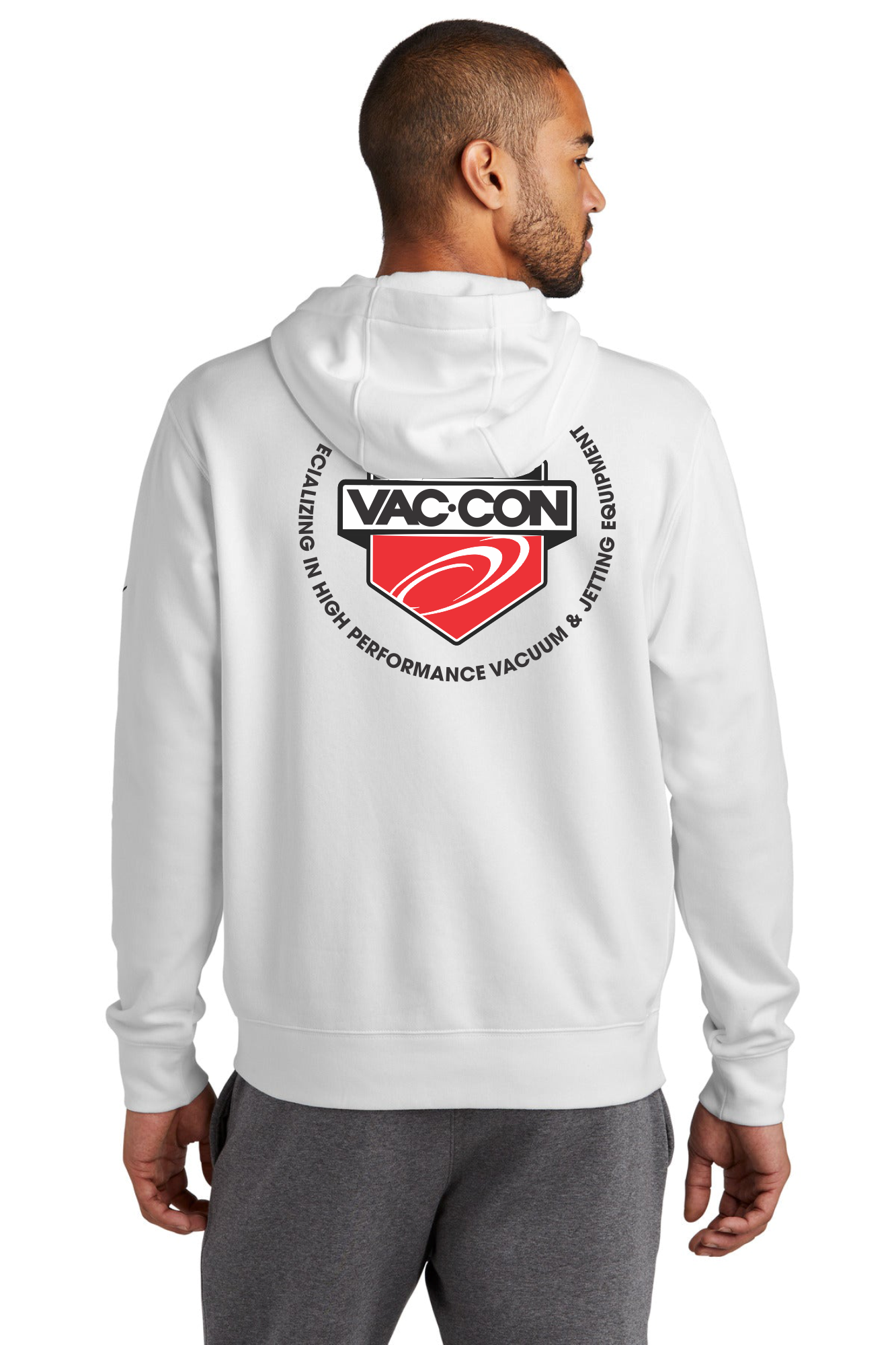 Nike Club Fleece Sleeve Swoosh Pullover Hoodie With Left Chest & Full Back Screenprint