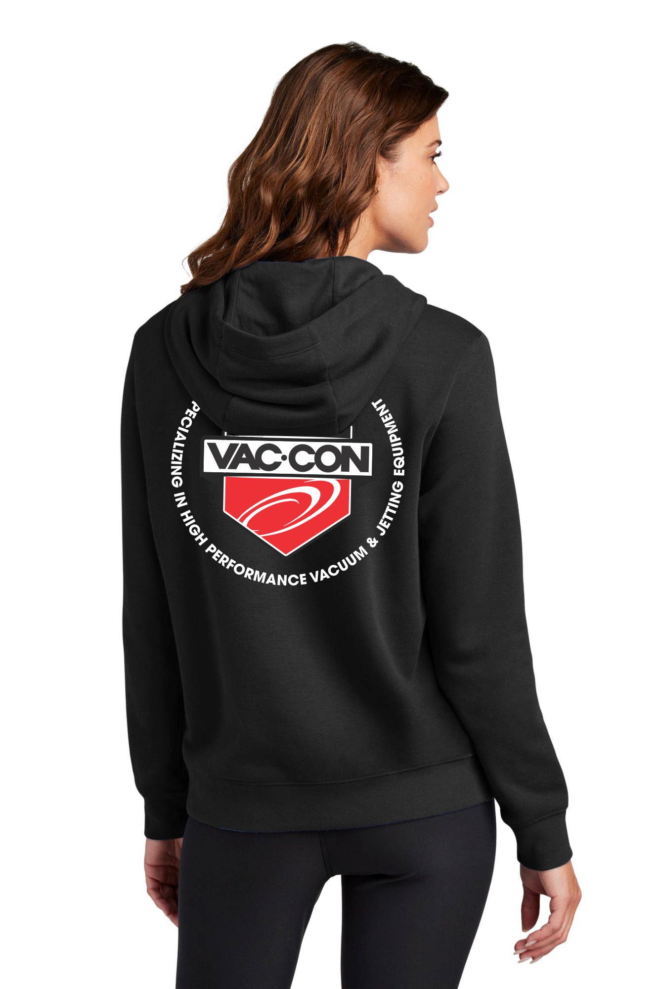 Nike Women's Club Fleece Sleeve Swoosh Pullover Hoodie With Left Chest & Full Back Screenprint
