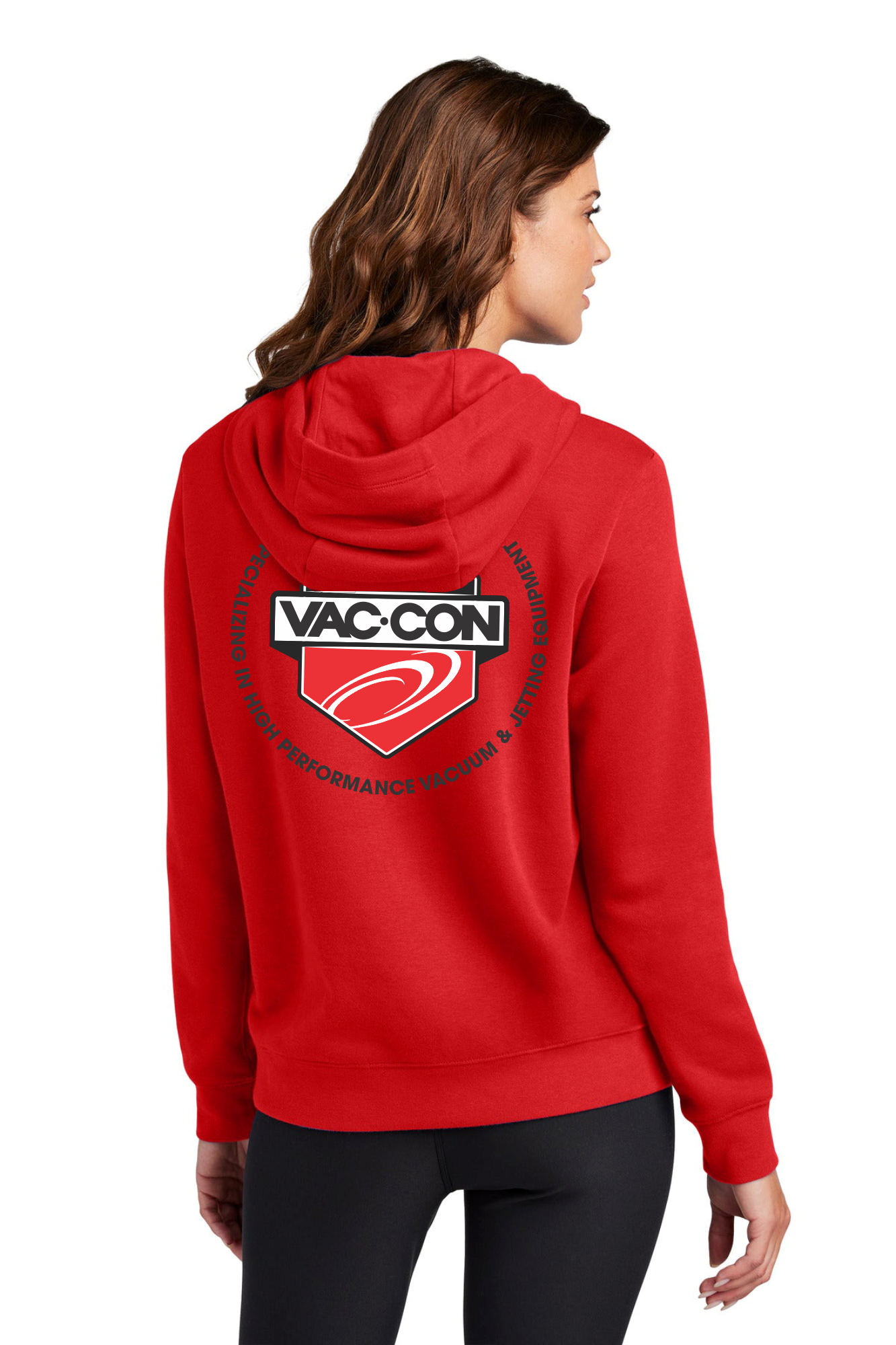 Nike Women's Club Fleece Sleeve Swoosh Pullover Hoodie With Left Chest & Full Back Screenprint