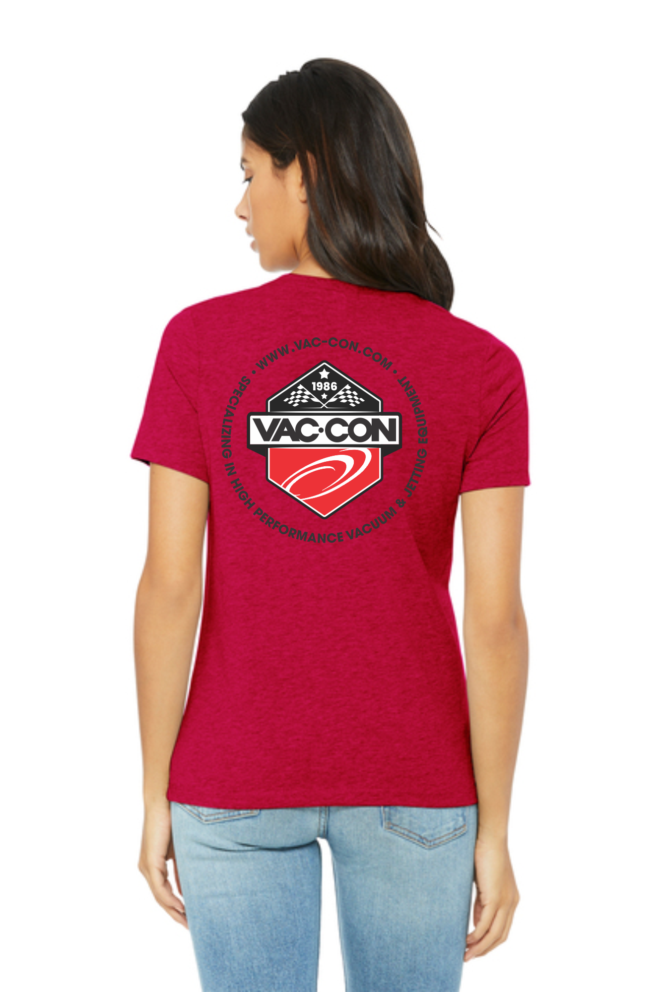 BELLA+CANVAS Women’s Relaxed CVC Tee T-Shirt With Left Chest & Full Back Screenprint (Copy)