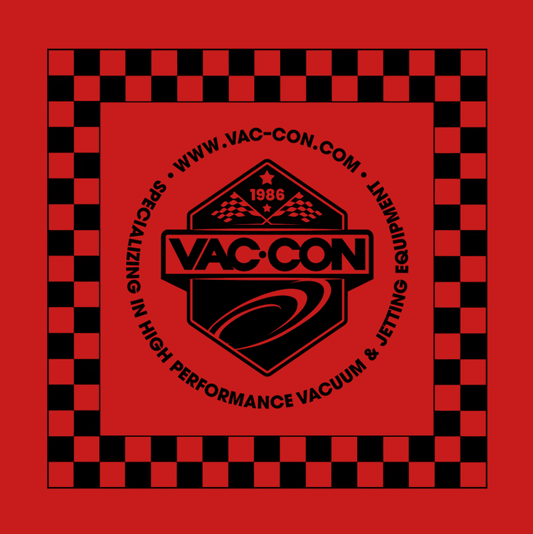 Red Bandana With Vac-Con Checkerboard Print