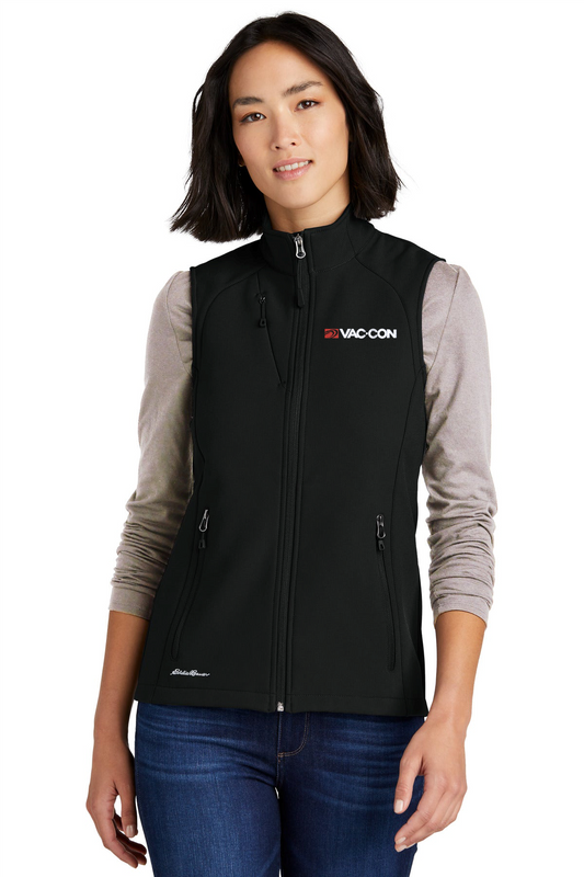 Eddie Bauer Women's Stretch Soft Shell Vest With Embroidered Vac-Con Logo