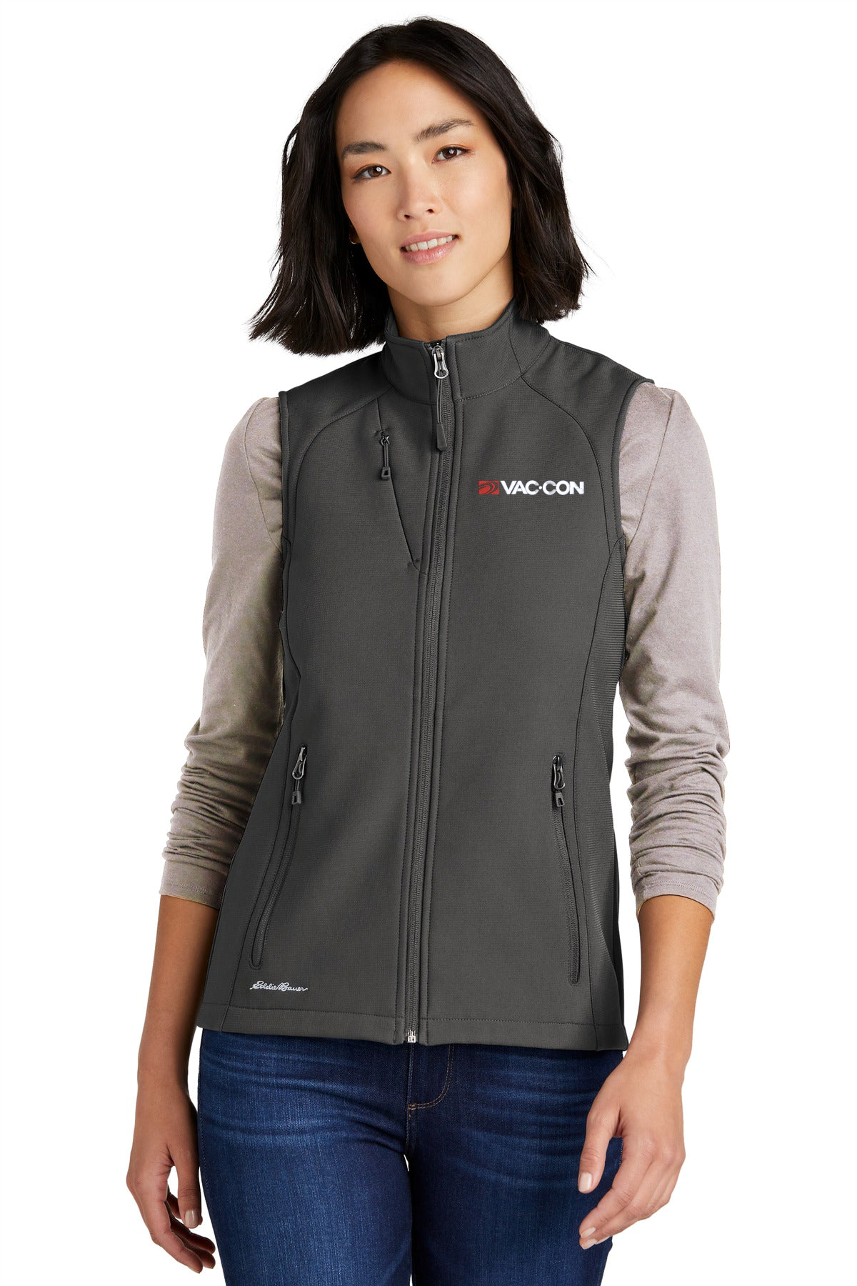Eddie Bauer Women's Stretch Soft Shell Vest With Embroidered Vac-Con Logo