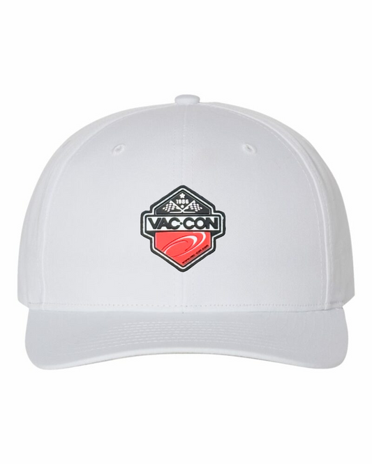 Richardson 110 White FlexFit Hat (Size LG-XL) With PVC Vac-Con Patch