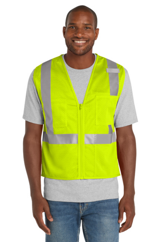 Vac-Con ANSI 107 Class 2 Mesh Pocketed Zippered Vest