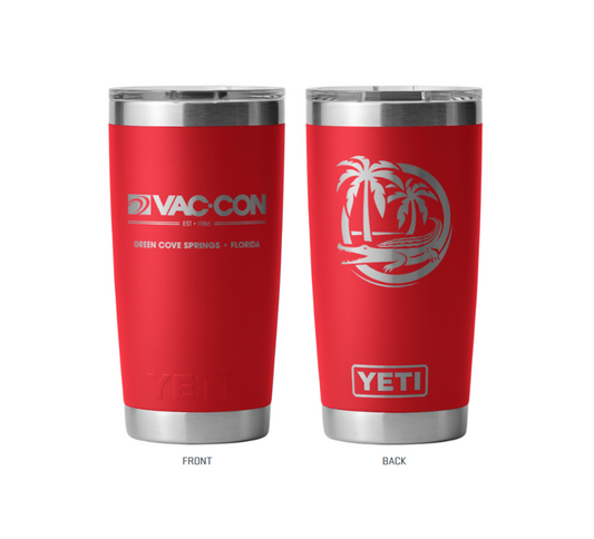 Yeti Tumbler With Vac-Con & Gator Logo Laser Engraved